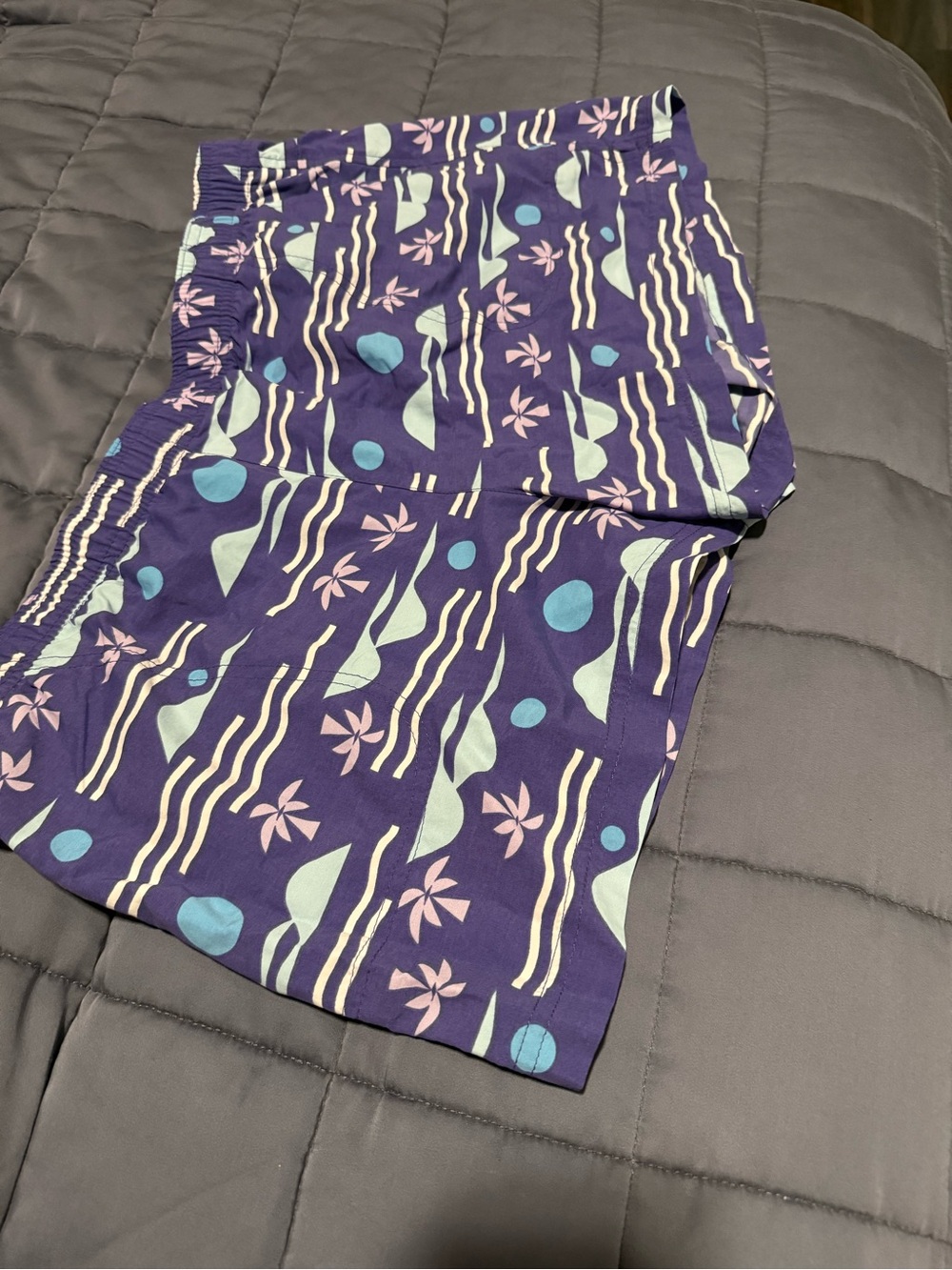 Columbia Purple Patterned Girls' Shorts with Mint & Light Pink Accents